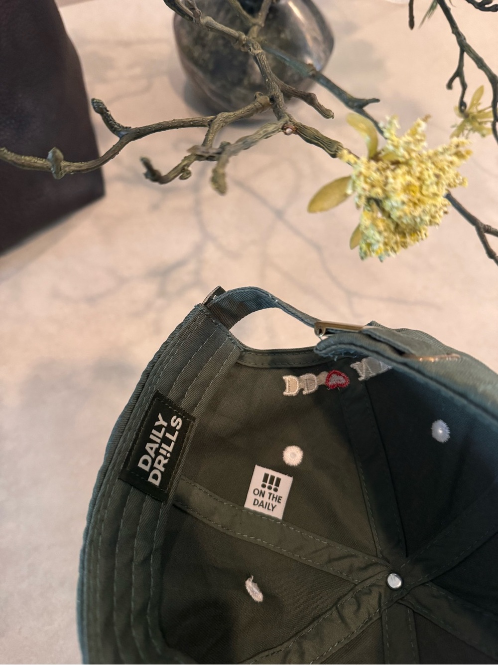 Daily Drills NYC Green Baseball Hat Cap with White Logo - Picture 3 of 5